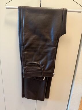 Wilfred Dark Brown faux Leather Pants